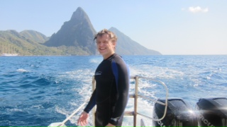 Coach A scuba diving in St. Lucia